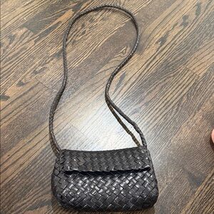 Loeffler Randall Black Woven Crossbody Bag